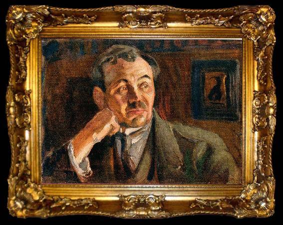 framed  Akseli Gallen-Kallela maalaus muotokuva Eino Leinosta vuodelta 1917., ta009-2